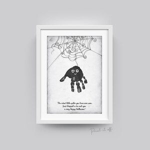 Halloween Spider Hand Handprint Footprint Art Craft / Kids Toddler Baby Card Gift Memory Activity Decoration Keepsake / Print It Off 0618