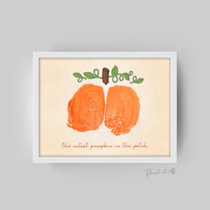 Baby Bottom Print / The Cutest Pumpkin Bum-kin in the Patch / Thanksgiving / Baby Bum Butt Art / Newborn Baby Toddler / Keepsake 0137