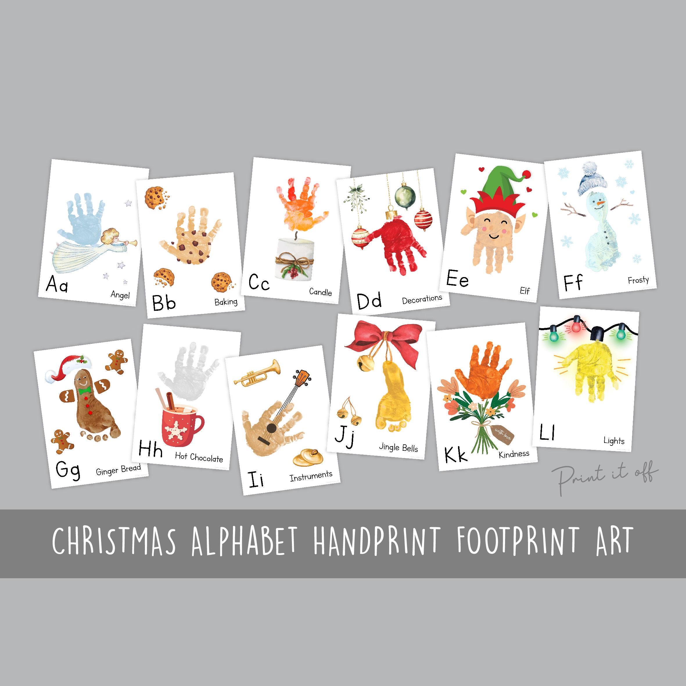 A-Z ABC Christmas Alphabet Handprint Footprint Craft Art Book