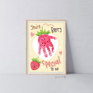 Je bent Berry speciaal voor mij / handafdruk voetafdruk kunst / Moederdag Valentijnsdag / DIY Card Craft / Kids Baby Peuter / Print it Off 0822