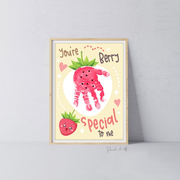 You're Berry Special To Me / Handprint Footprint Art / Mother's Day Valentine's Day / DIY Card Craft / Kids Baby Toddler / Print it Off 0822