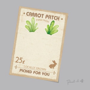 carrot patch farm sign footprint craft