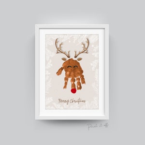 Impronta della mano Impronta del piede Arte Artigianato Renna Buon Natale Bambino Bambini Mano Piede Stampa It Off 0654
