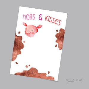 Hogs and Kisses Pig / Handprint Hand Art Craft / Mothers Day Birthday ...