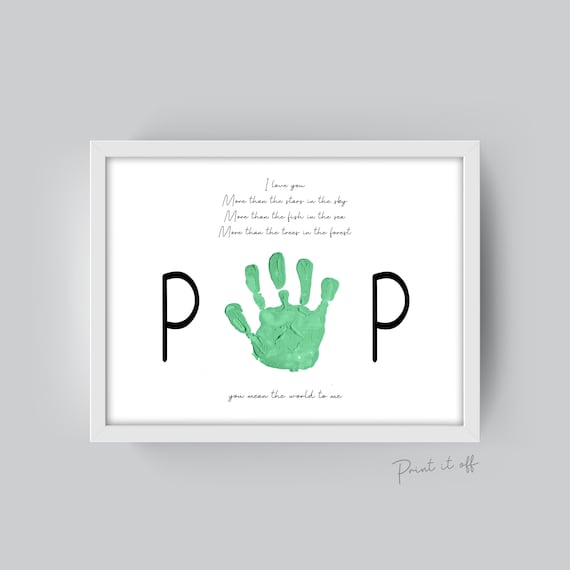Handprint Art Craft / Pop Poppa Poem / Father's Day / Kids Baby Toddler  Hand / Keepsake Memory Craft DIY Card / Poem Card / Printable Print 