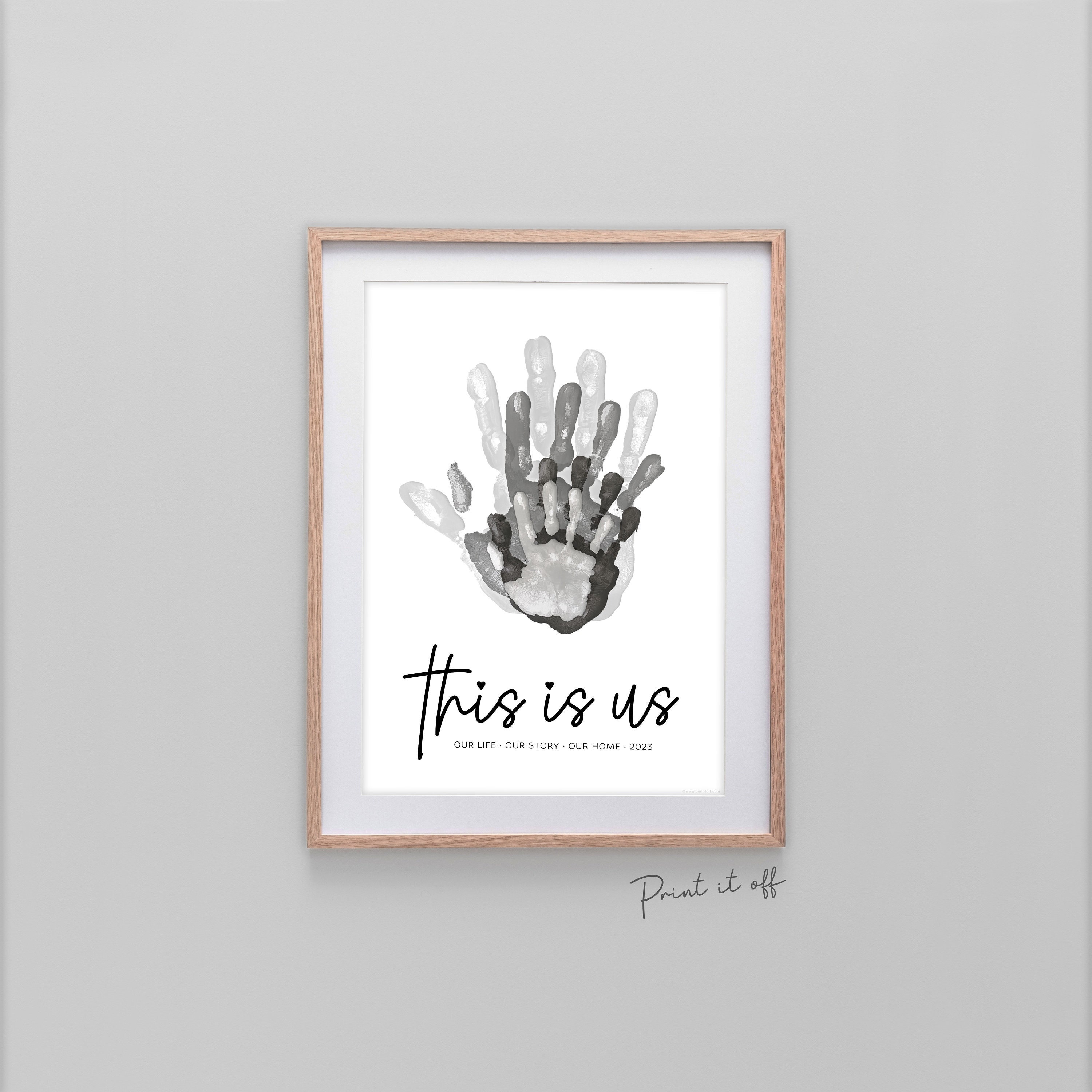 A4 Family Handprint Kit, Baby Hand and Footprint Kit with 6 Colors, DIY Art  Print Wooden Frame with Paper Jam, Gift for New Parents Family Couple
