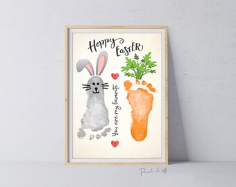 You are my Favorite Bunny Carrot / Footprint Handprint Art Craft / Hoppy Easter / Kids Baby Toddler / Keepsake DIY Card / Print It Off 0837