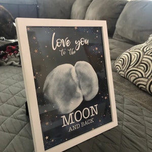 Love You To The Moon and Back / Bottom Bum Print / Valentine's Day / DIY Handprint Art Craft Card / Kids Newborn Baby / Print It Off 0261 image 2