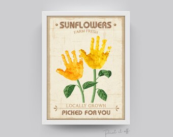 Farm Sign Sunflowers / Handprint Footprint Hand Art Craft
