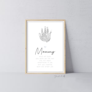 Poème d'empreinte de main de maman / artisanat d'art à la main pour la fête des mères, anniversaire / enfants bébé bambin / activité souvenir carte-cadeau signe / PRINT IT OFF 0451