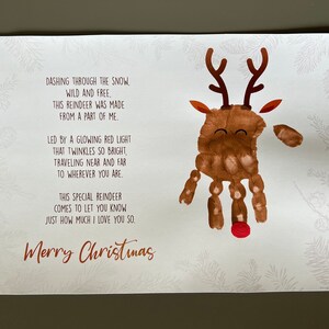 Reindeer Christmas Poem Handprint Footprint / Xmas Art Craft Baby Toddler Hand Foot / DIY ...