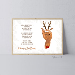 Reindeer Christmas Poem Handprint Footprint / Xmas Art Craft Baby ...