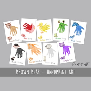 Brown Bear Handprint Craft Art Activity Colours Colors / Baby Toddler Child / Keepsake Learning / Print It Off 0919