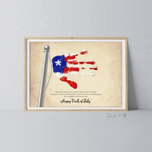 Flag Poem Handprint Art / 4th of July Independence Day / USA America American / Child Kids Baby Toddler / Keepsake Craft Print it Off 0755