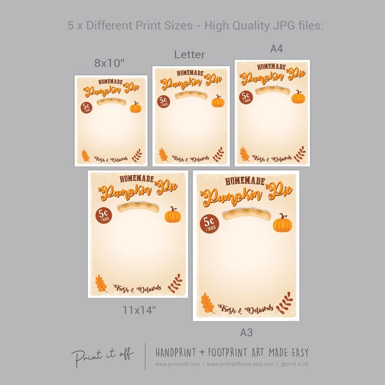 Pumpkin Pie / Footprint Foot Handprint Art Craft / Thanksgiving Fall ...