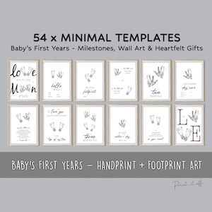Baby Handabdruck Fußabdruck Kunst Vorlagen / DIY Kit Geschenk Handwerk Andenken Kinderzimmer Dekoration / Neugeborene Hände Füße 0883