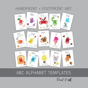 A-Z ABC Alphabet Handprint Craft Art Phonic Book / Baby Toddler Child / Letters Teacher Classroom Nursery Activity Card / Print It Off 0575
