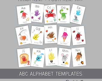 A-Z ABC Alphabet Handprint Craft Art Phonic Book / Baby Toddler Child / Letters Teacher Classroom Nursery Activity Card / Print It Off 0575