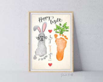 I Carrot Bout You Bunny Carrot / Footprint Handprint Art Craft / Hoppy Easter / Kids Baby Toddler / Keepsake DIY Card / Print It Off 0838