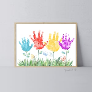 Blumen Garten Handabdruck Handwerk Kunst / Mom Mum Nana Oma Muttertag / Kinder Baby Kleinkind / Hand Geschenkkarte / Print it off 0724