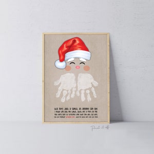 2023 Santa Handprint Art Craft / Xmas Father Christmas / First Baby Toddler Kids / Printable Card Gift Memory Keepsake / Print It Off 0109