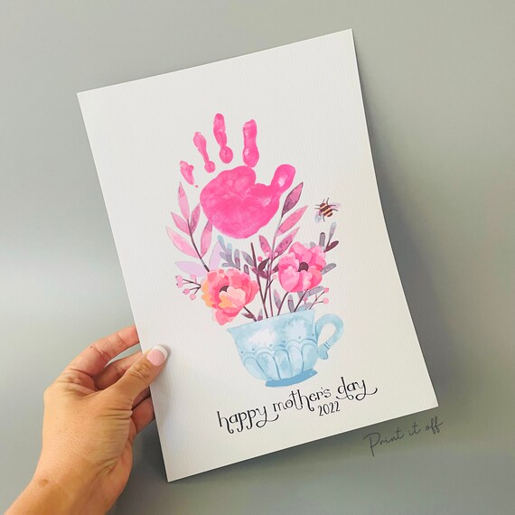 Handprint Teacup 2022 / Mother's Day Mom Mum / Footprint