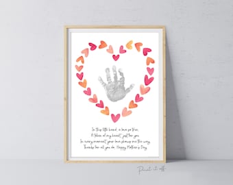 Mother's Day Little Hand Poem Heart /  Handprint Art Craft Template / Kids Baby Toddler / Keepsake DIY Card / Print It Off 0858