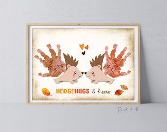 Fall Hedgehog Handprint Art: Baby Keepsake Craft (Digital Download) PRINT IT OFF 0978