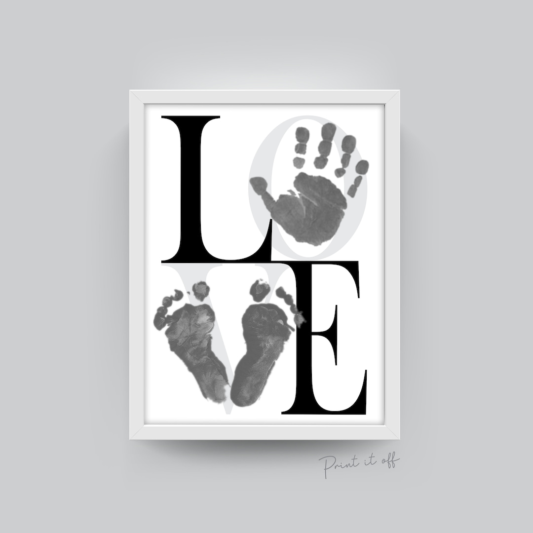 LOVE / Handprint Footprint Heart Love / Valentine's / Handprint DIY ...