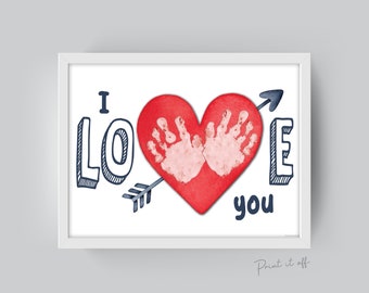 I Love You / Handprint Footprint Art Craft / Heart - Etsy Australia