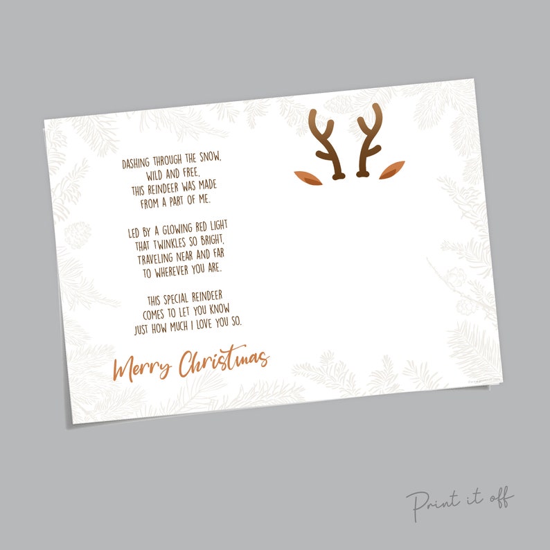 Reindeer Christmas Poem Handprint Footprint / Xmas Art Craft - Etsy