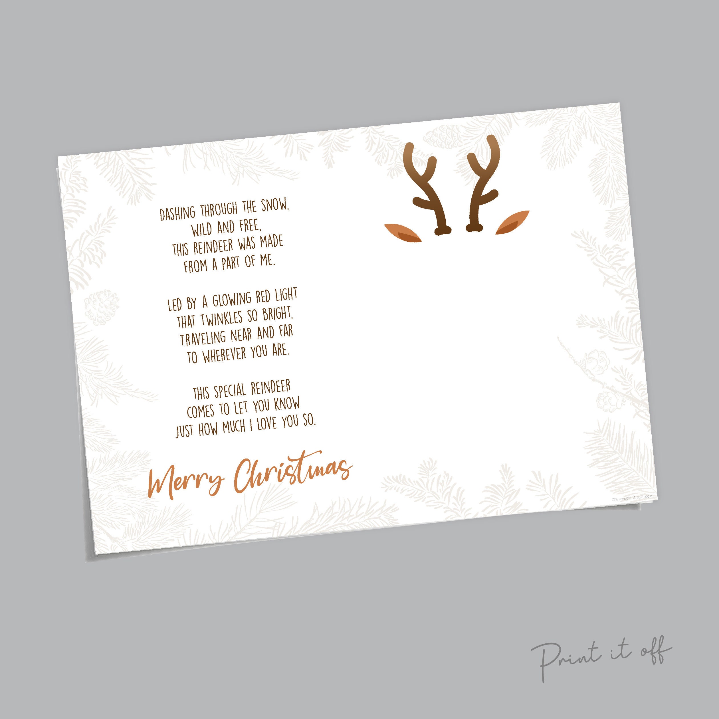 Reindeer Christmas Poem Handprint Footprint / Xmas Art Craft - Etsy