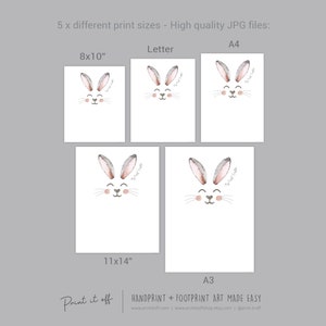 My First 1st Easter / Footprint Handprint Art / Cute Bunny Happy Easter / Baby Toddler / Keepsake Memory Craft DIY Card / Print It Off