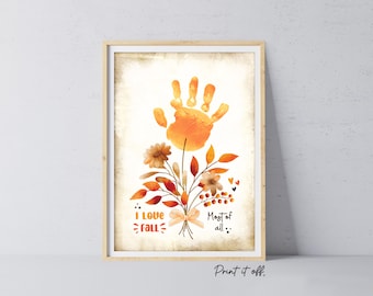 Fall Handprint Footprint Art: Baby Toddler Keepsake (Digital Download