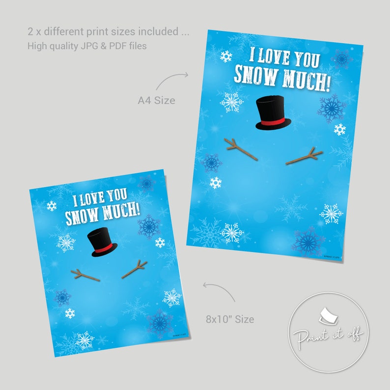 I Love You Snow Much / Christmas Xmas Footprint Art / Snowman | Etsy I Love You Snow Much Craft