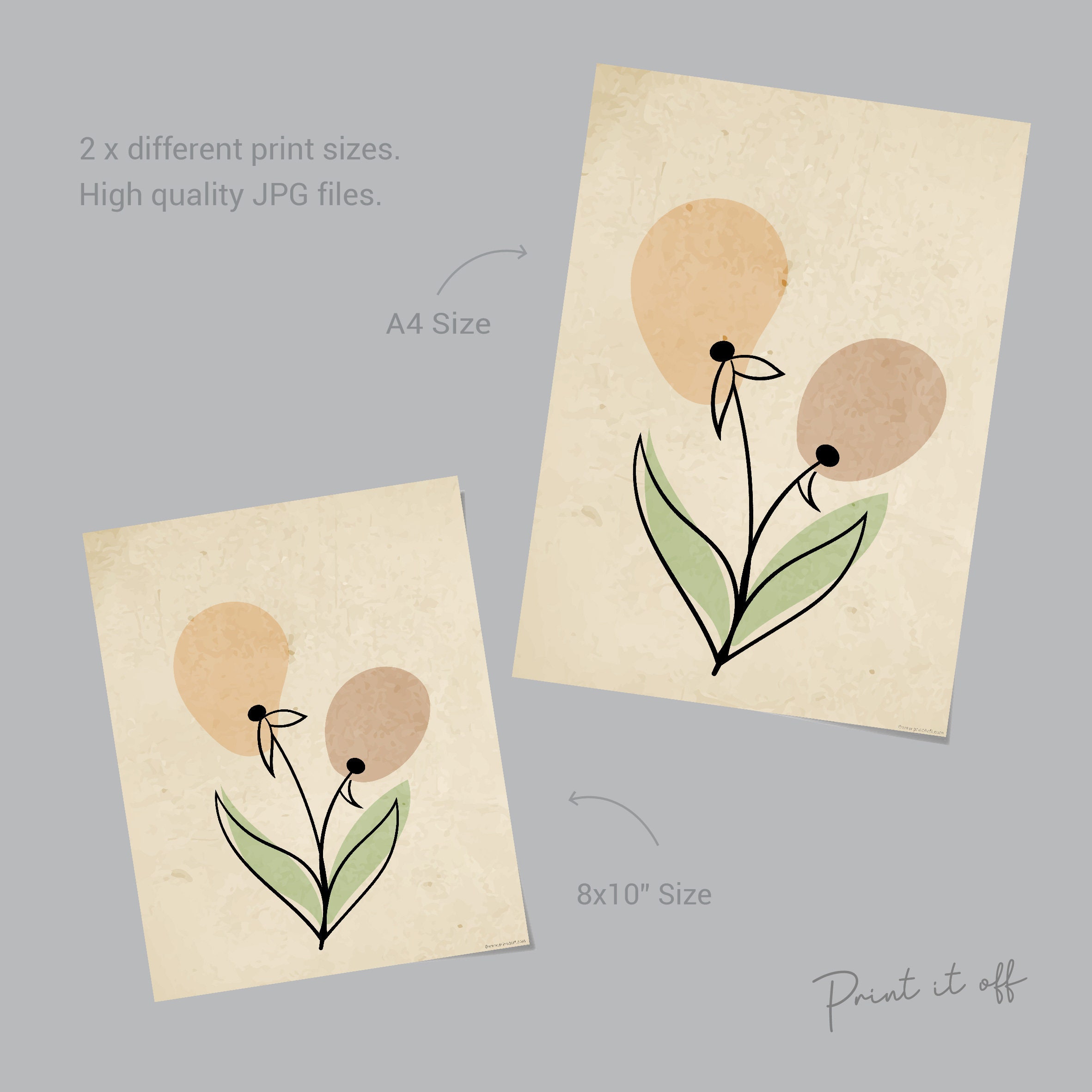 Handprint Art / Flower Neutral Artwork / Nursery Room Modern Handprint Art / Flower Neutral Artwork / Nursery Room Modern