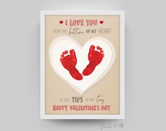 Valentines day cheap baby footprint