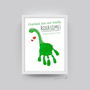 Handprint Art / Grandad you are totally Roarsome / Kids Handprint Craft / Dinosaur Keepsake / Happy Father&#39;s Day / Gift / Printable 0083