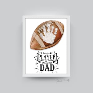 Futebol Gridiron AFL Rugby / Pegada de mão Artesanato / Pai Dia dos Pais Aniversário / Crianças Bebê Criança / Cartão de presente Imprimir 0502