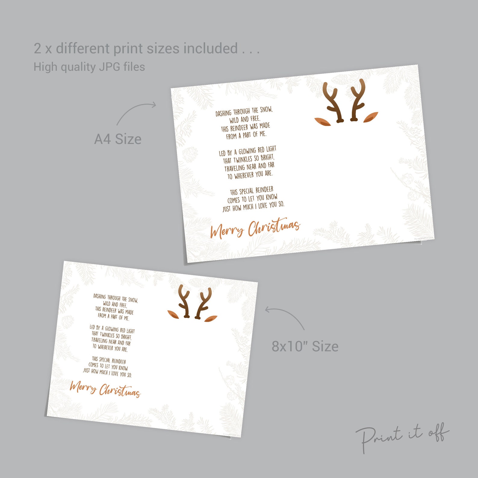 Reindeer Christmas Poem Handprint Footprint / Xmas Art Craft - Etsy