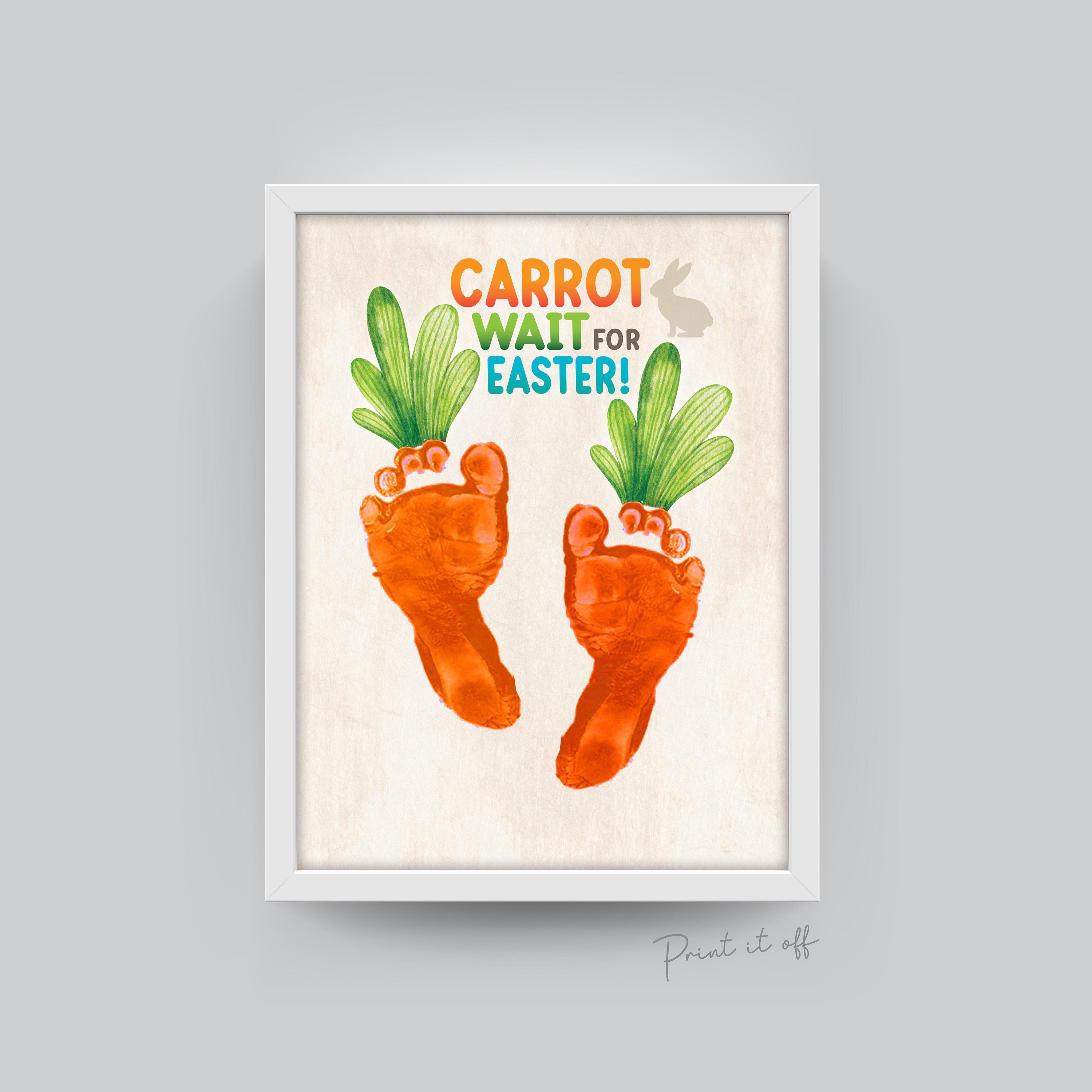 Empreinte de pieds lapin et carotte
