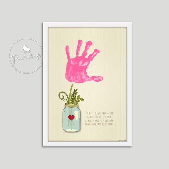 Handprint Art / One Flower / Keepsake Craft Baby Kids