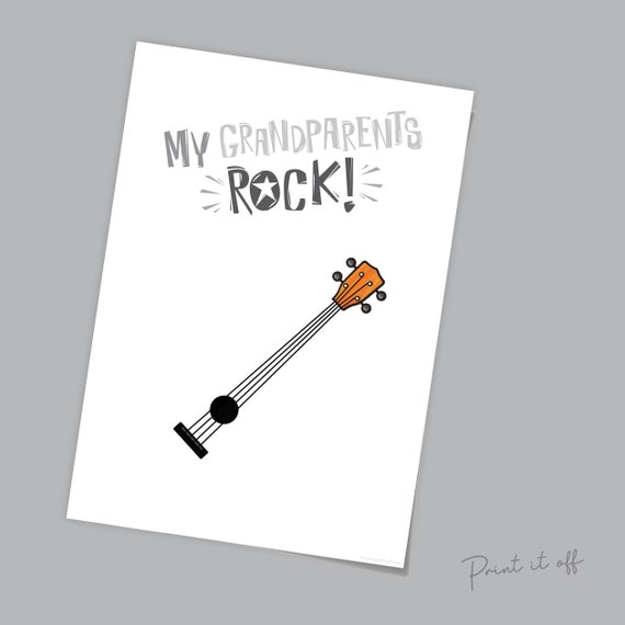 Handprint Art Craft / My Grandparents Rock Guitar / Kids Baby