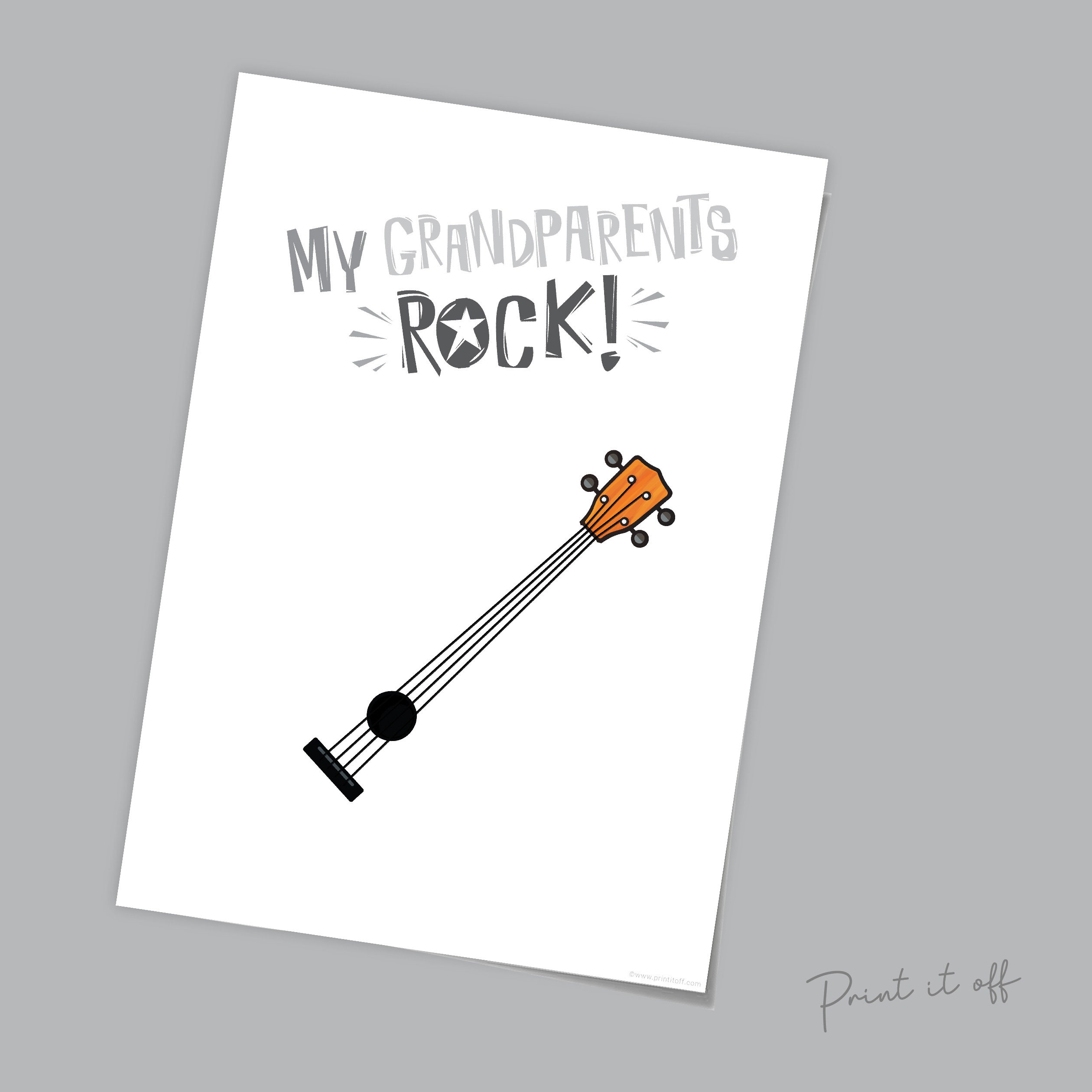 Handprint Art Craft / My Grandparents Rock Guitar / Kids