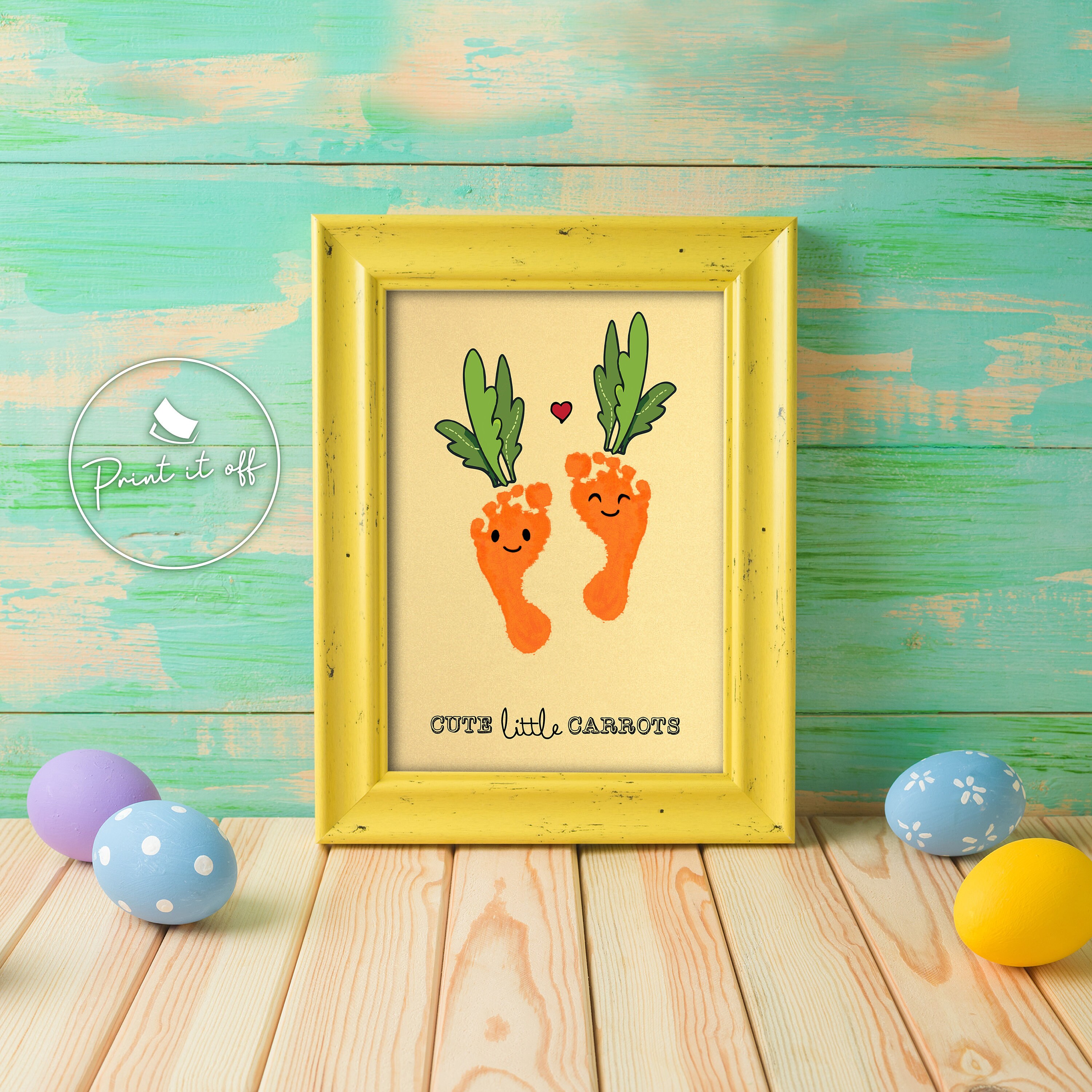 Cute Little Carrots / Footprint Art / Easter Card / Kids Baby Etsy