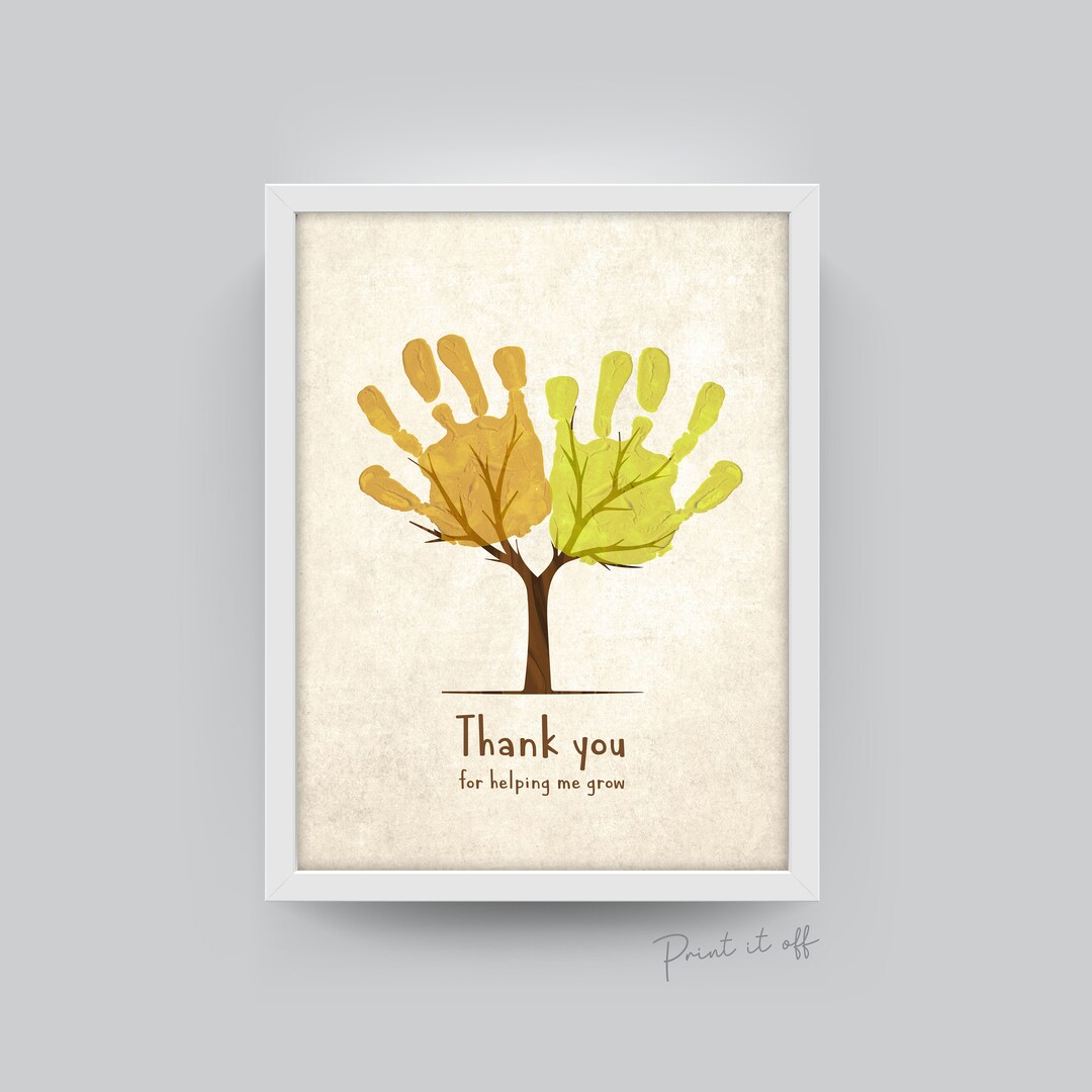 Thank You for Helping Me Grow / Handprint Art Craft Tree / Kids Baby ...