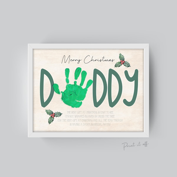 Daddy Dad Handabdruck Kunst Karte / Weihnachten Xmas Handabdruck Handwerk / Baby Kinder Kleinkind Hände Hand / First Xmas Andenken Memory Print 0351