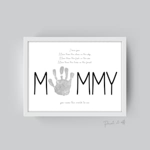 You Mean The World To Me / Muttertags Gedicht / Mama Mama / Handabdruck Kunst / Kinder Baby Kleinkind / Andenken Handwerk DIY Geschenkkarte Druck 0186