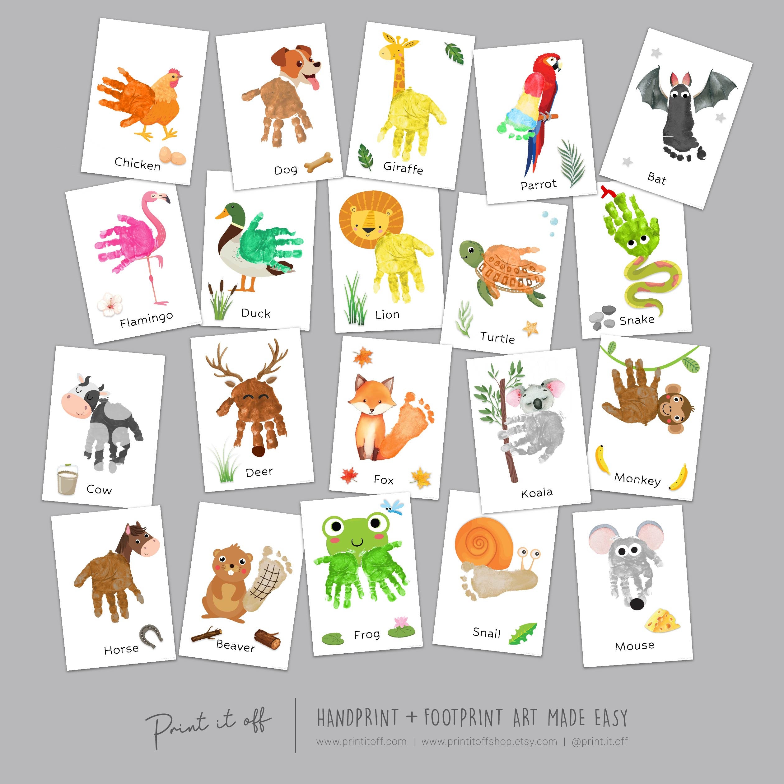 Animal Book Handprint Footprint Craft Art / Baby Toddler Child ...