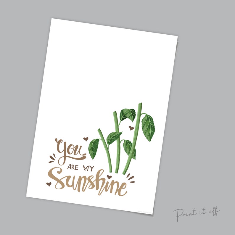 You Are My Sunshine Handprint Craft Art / 3 X Stems Sunflower Etsy